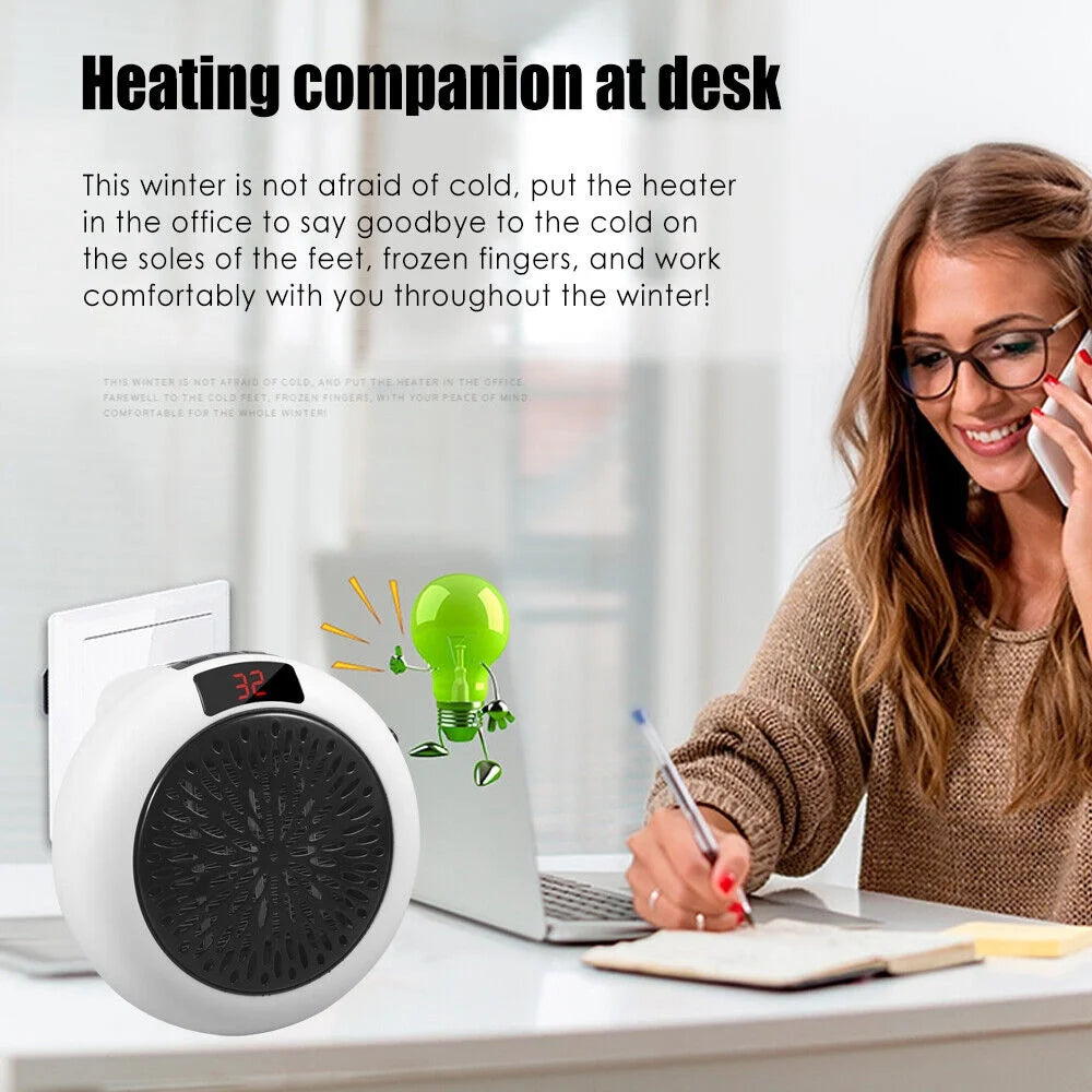 900W Plug in Electric Heater Fan with Remote Timer W19719