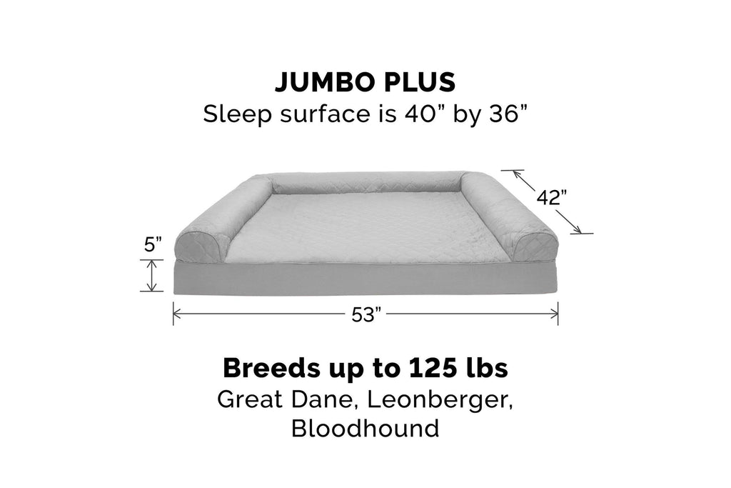 Quilted Cooling Gel Foam Sofa Dog Bed F339