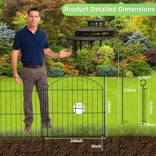 Rustproof Metal Decorative Garden Fence 10 Pack M674680