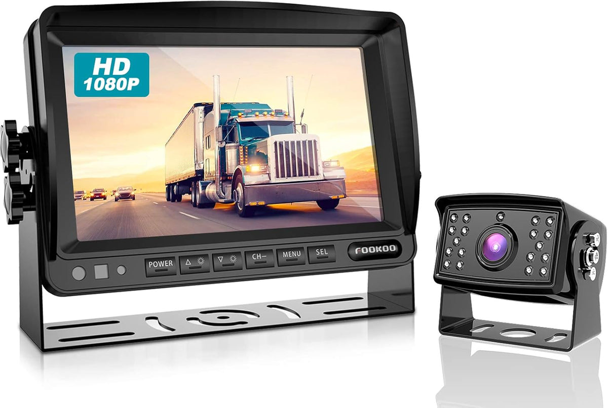 7'' 1080P HD Backup Camera System Kit IP69 Waterproof Rear View Camera S22438