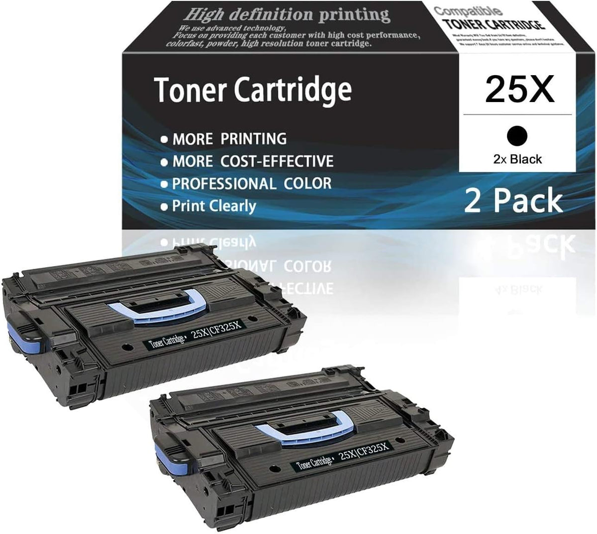 Black 25X 2-Pack Toner Cartridge for HP Printer M806 M830 R471903