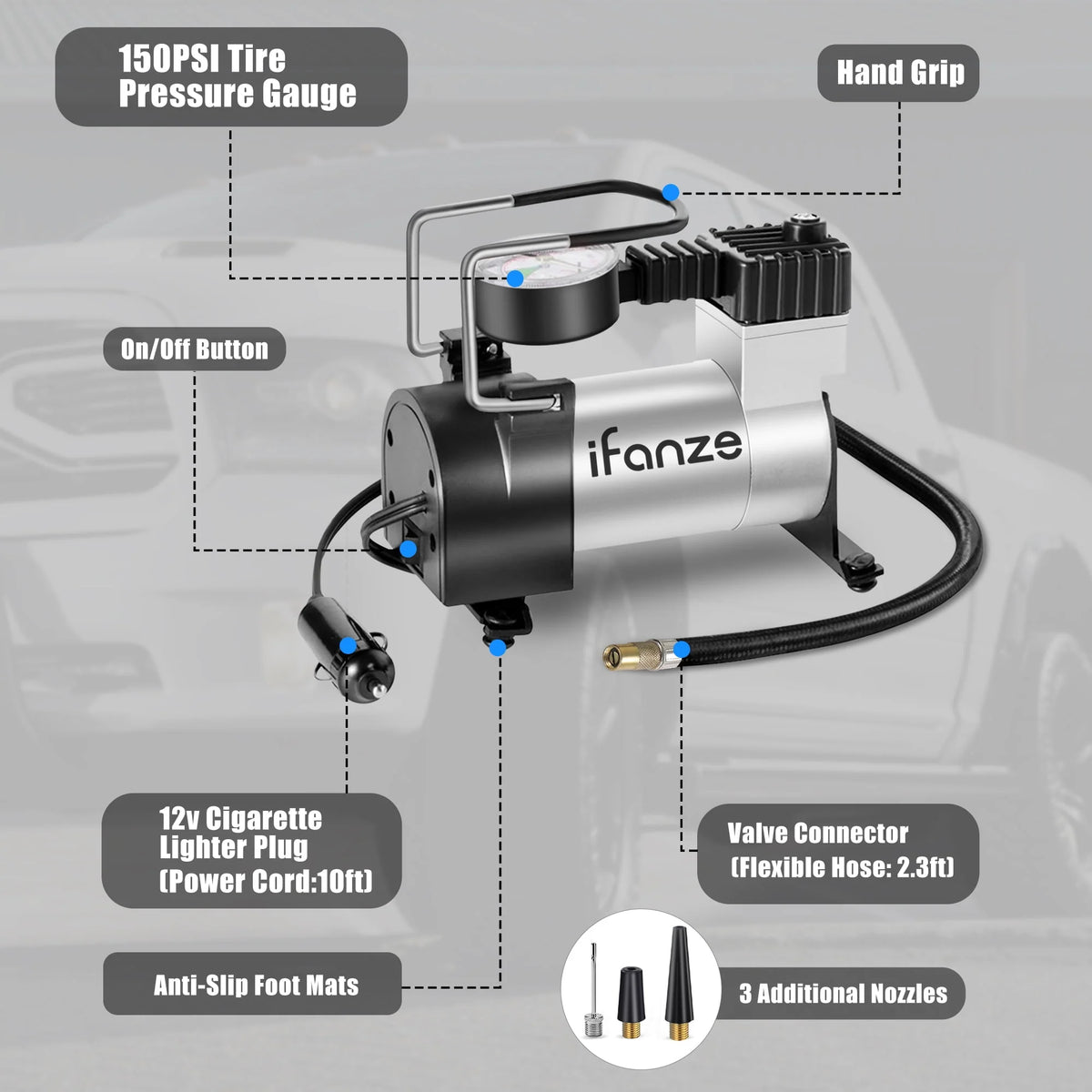Portable Air Compressor Tire Inflator 12V G108279