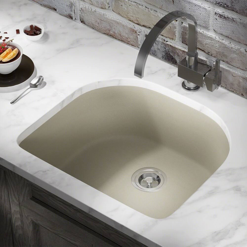 Quartz Granite Undermount Kitchen Sink with Basket Strainer M4850