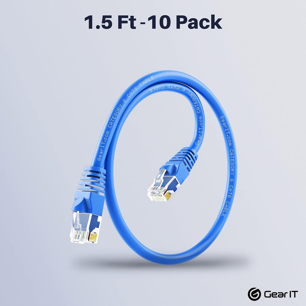 Cat 6 Ethernet Cable Snagless Patch 0.5 Feet Blue G932034