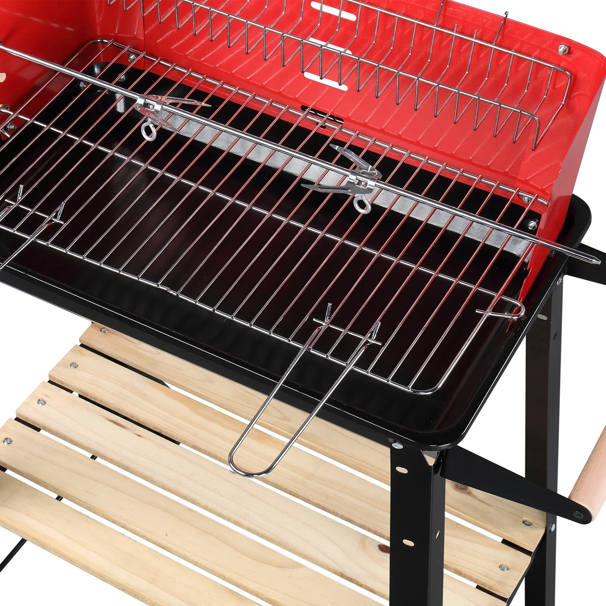 Square Enamel Charcoal Oven Black Red P8715
