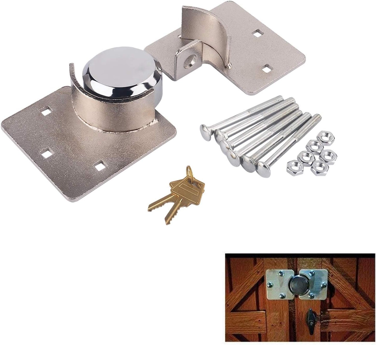 Van Door Lock Hasp Padlock Set Heavy Duty Steel Pack of 2 K6213