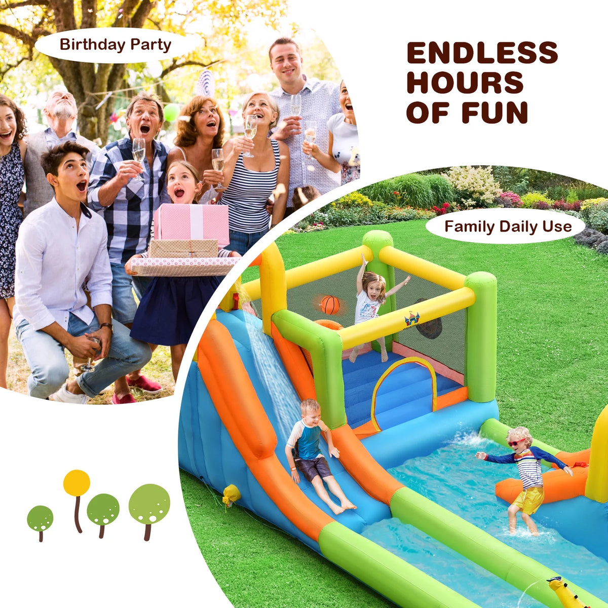 Inflatable Water Slide Park Bounce House Climbing Wall K901376