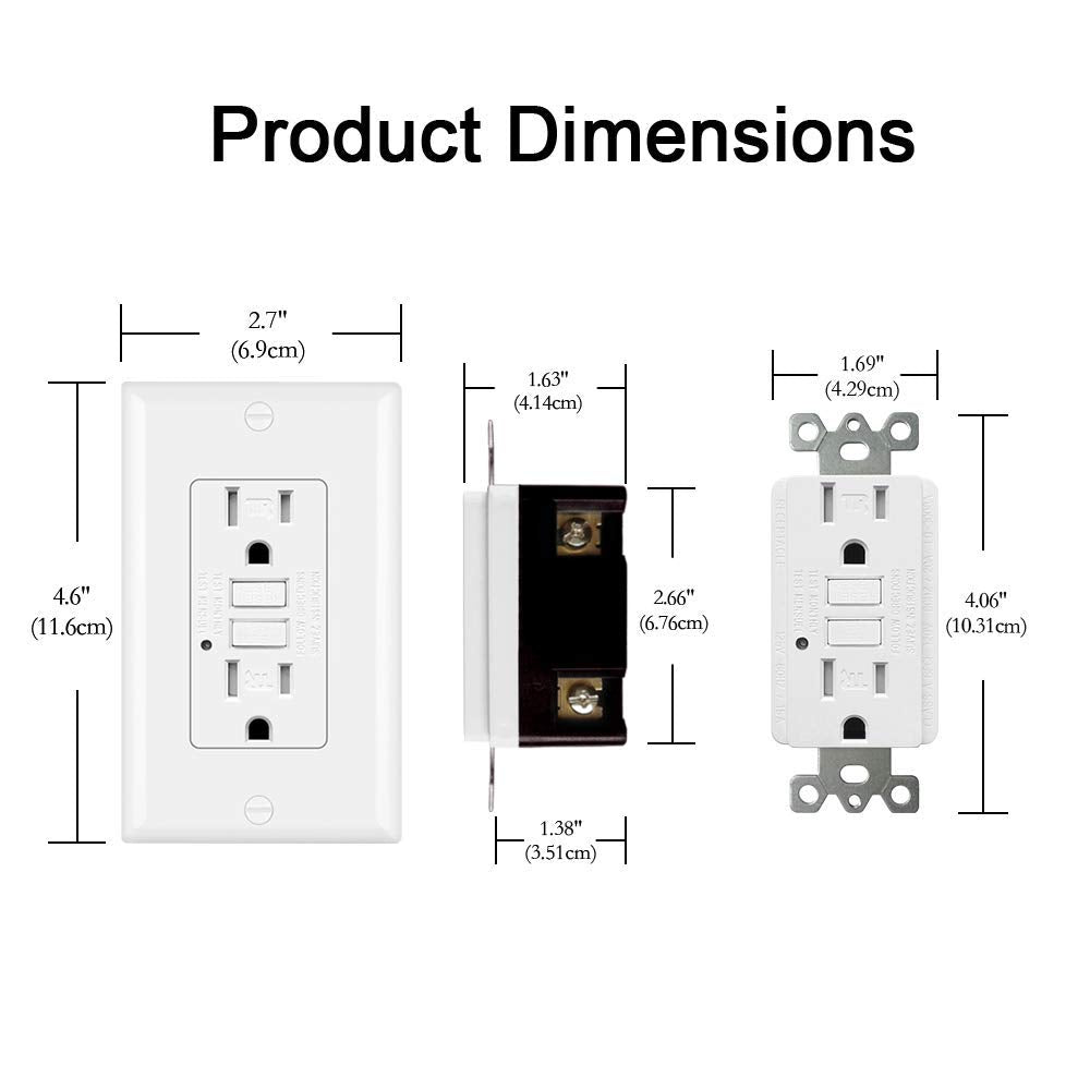 15 Amp Tamper-Resistant GFCI Outlet with Wallplate, White J26401