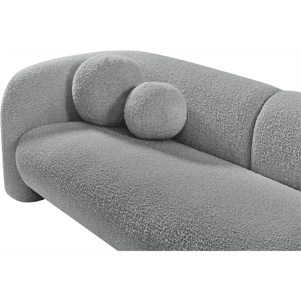 Grey Boucle Fabric Loveseat R54794