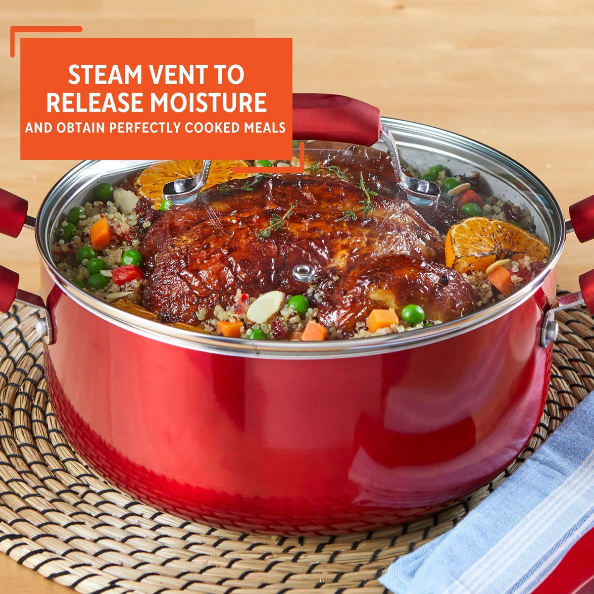 Red 4.9Qt Dutch Oven with Glass Lid S417565