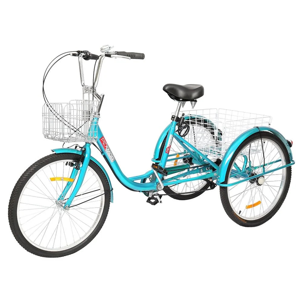24/26 Inch 7 Speed Adult Trike with Folding Basket F69831