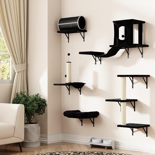 Black 7-in-1 Wall Mounted Cat Climber Set P7673