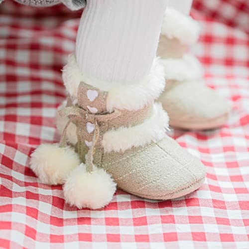 Infant Baby Plush Winter Snow Boots Ankle Side Zipper Soft Sole Boots Z46290