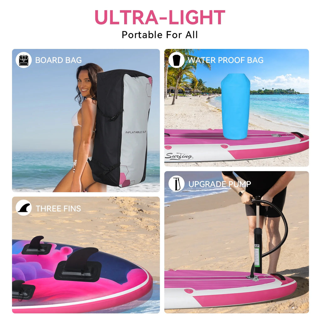 11 Ft Inflatable Stand Up Paddle Board and Sit-on Kayak Set X29344