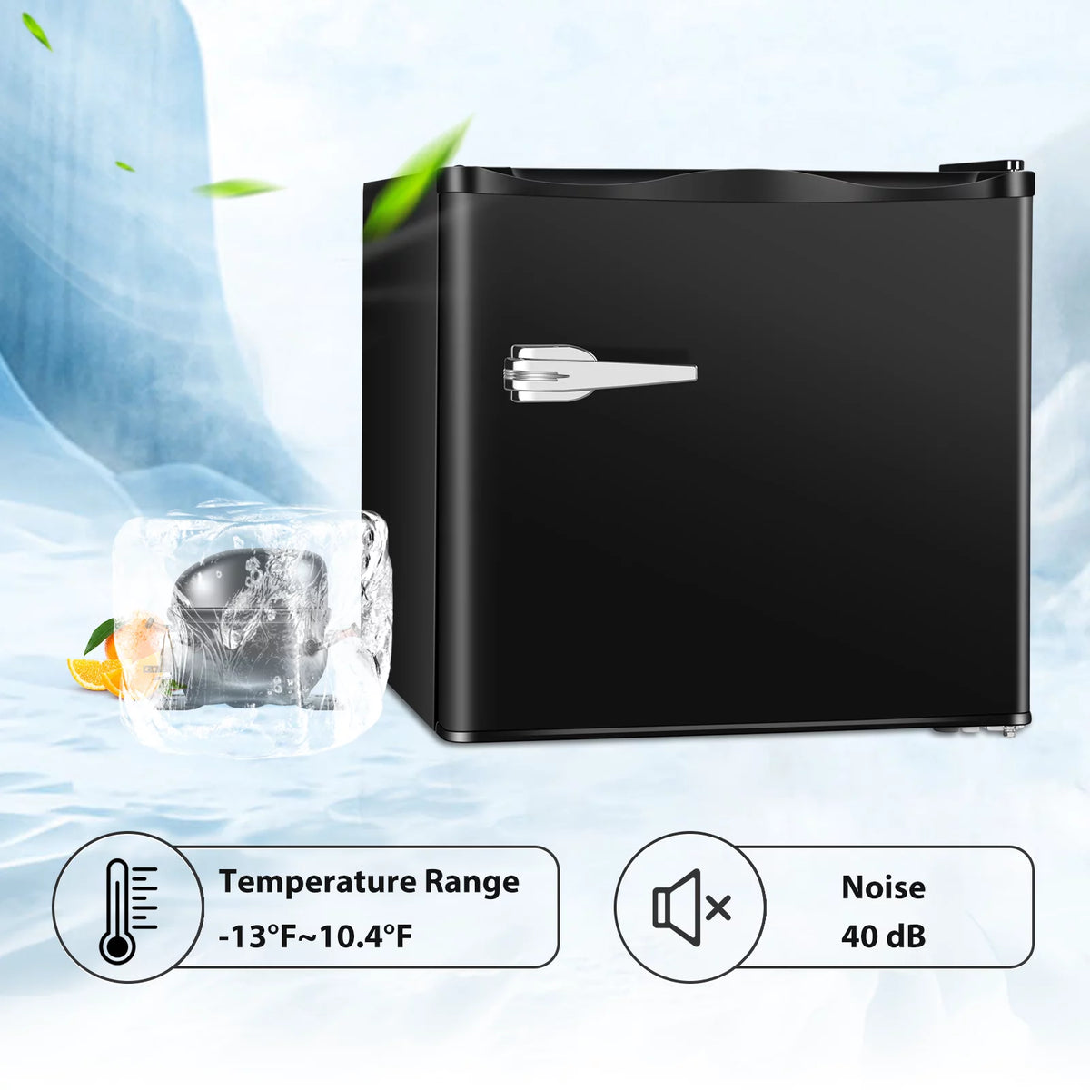 Black 1.2 Cu.ft Mini Upright Freezer E7452