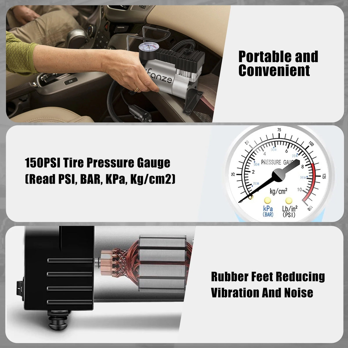 Portable Air Compressor Tire Inflator 12V G108279