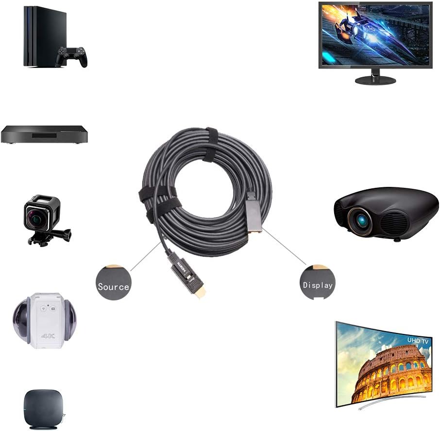 Fiber Optic HDMI Cable 50 Feet 4K 60Hz High Speed T76713