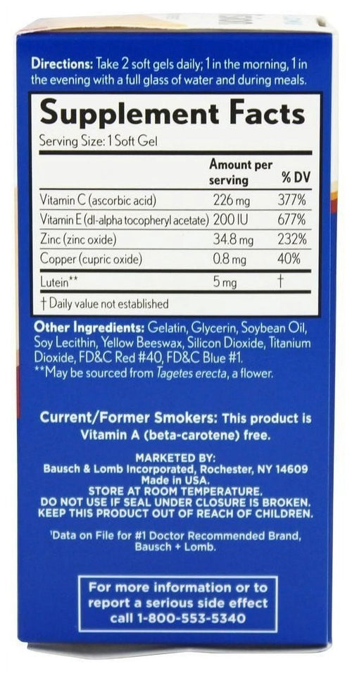 120 Ct Eye Vitamin & Mineral Supplement Softgels N55812