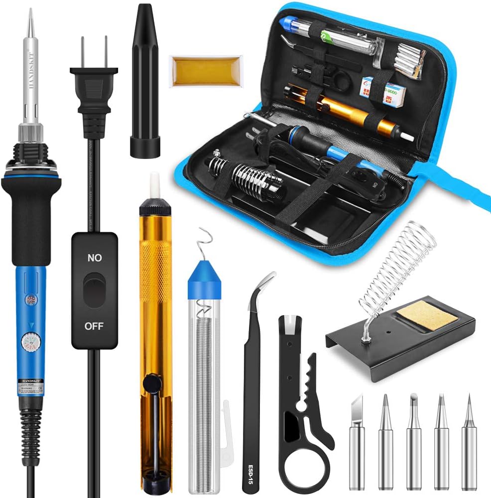 60W Adjustable Temperature Soldering Iron Kit with Carry Bag P730