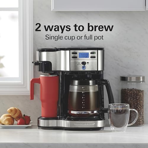 12 Cup Programmable Drip Coffee Maker & Single Serve Machine, Glass Carafe, White E6714