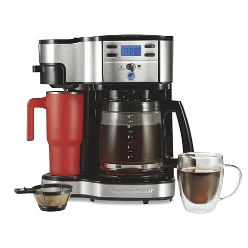 12 Cup Programmable Drip Coffee Maker & Single Serve Machine, Glass Carafe, White E6714