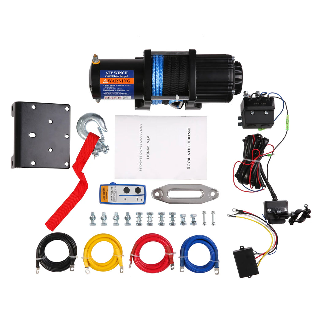 4500 LBS 12V DC Electric Winch with 15m Synthetic Rope M90312