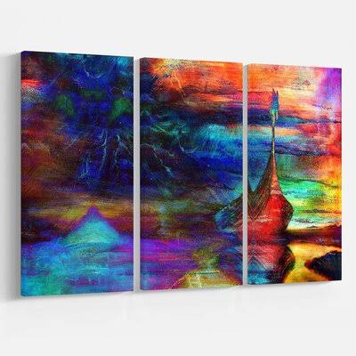 Oil Painting Print Multi-Piece Image on Wrapped Canvas W133012