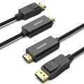 DisplayPort to HDMI 6 Feet Gold-Plated Cable Black U642