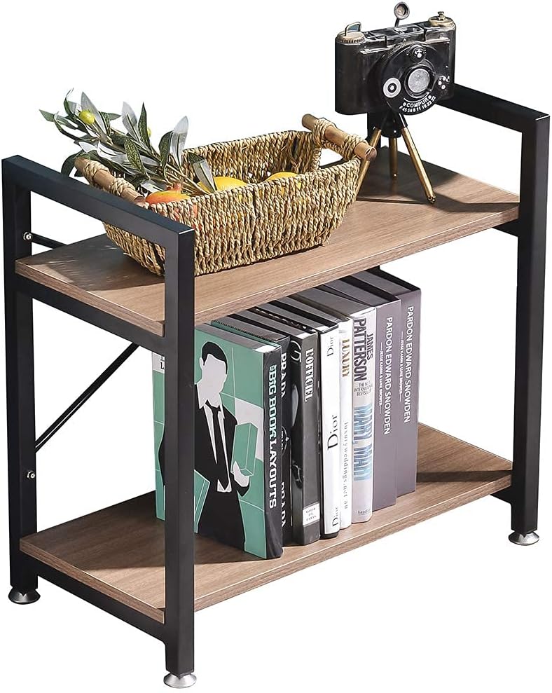 2 Tier Industrial Style Bookshelf Storage Rack Q7754