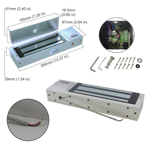 One Door Access Control Outswinging Door Electromagnetic Lock Kit with Wireless Receiver Remote and PIR Kit U320