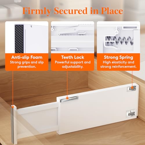8 Pack 5" High Adjustable Drawer Dividers W7727
