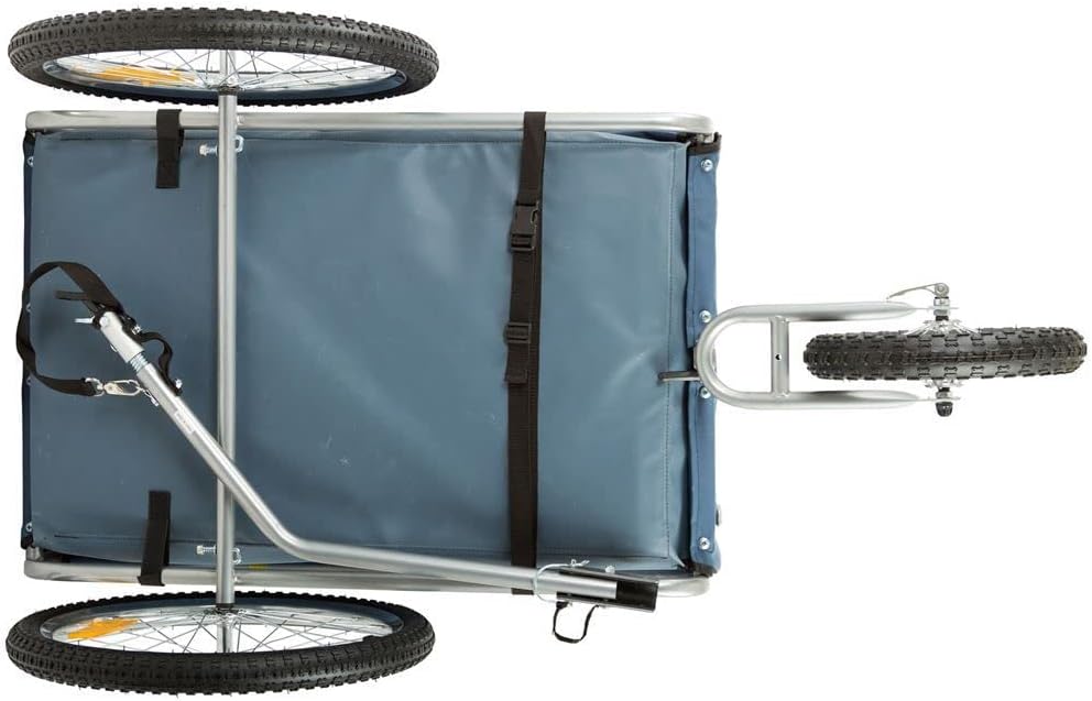 Blue 2-in-1 Pull-Behind Dog Bike Carrier Pet Trailer I85897