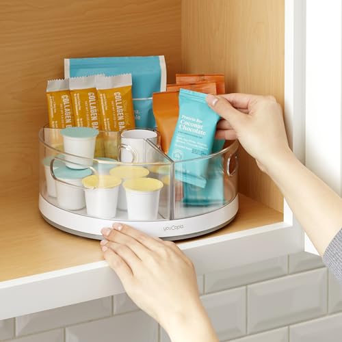 3 BPA-Free Clear Bins Rotating Storage Turntable Q187