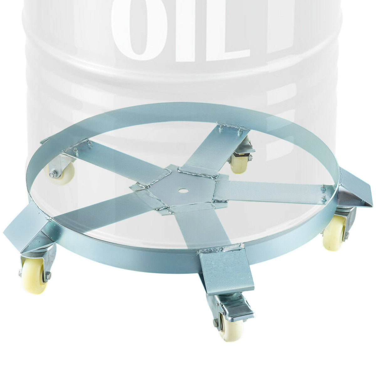 55 Gallon Steel Drum Dolly with 5 Swivel Casters T3879