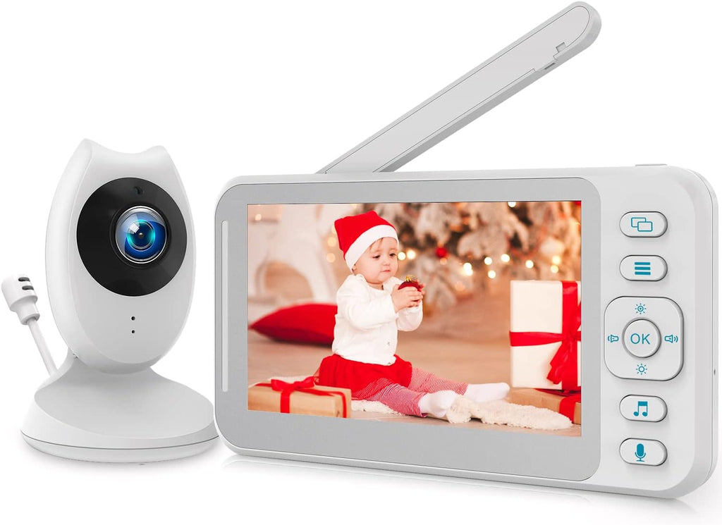 Video Baby Monitor with 2 Cameras and 4.3inch LCD Split Screen W664277