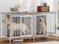 78 Inch Extra Large Double Dog Kennel Furniture with Removable Divider C352419