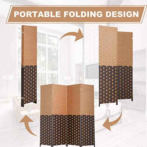 Black 6 Panel 6 ft Foldable Room Divider H846456