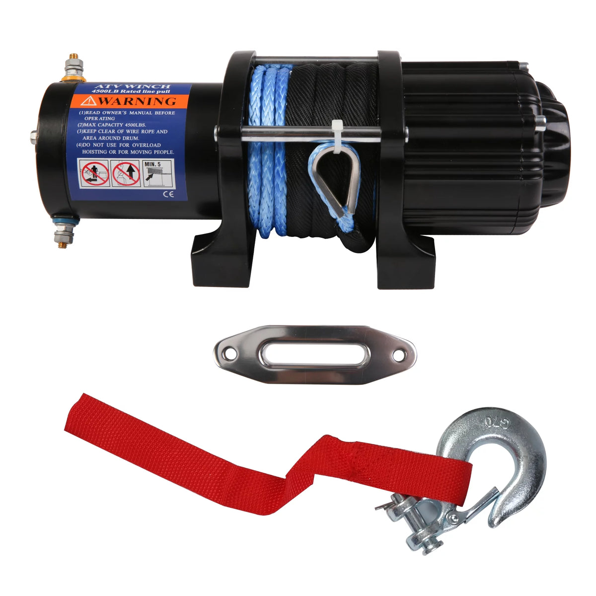 4500 LBS 12V DC Electric Winch with 15m Synthetic Rope M90312