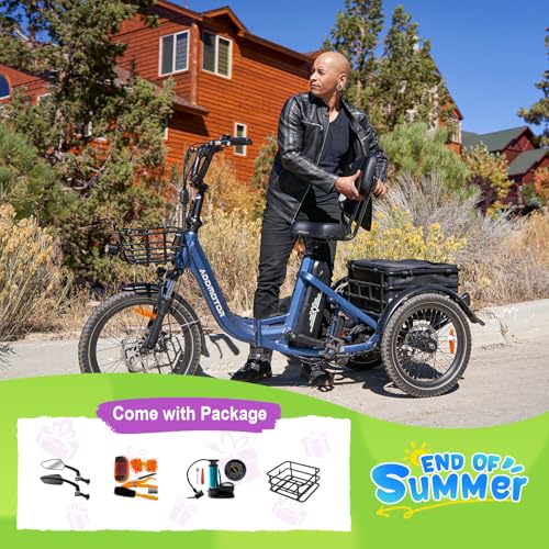 Folding Electric Tricycle, 750W, 48V 20Ah, 3 Wheel, Step Through, Parking Brake, Rear Motor & Differential P26091