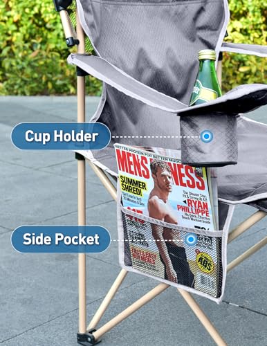 Folding Camping Chair with Canopy and Cup Holder U5776