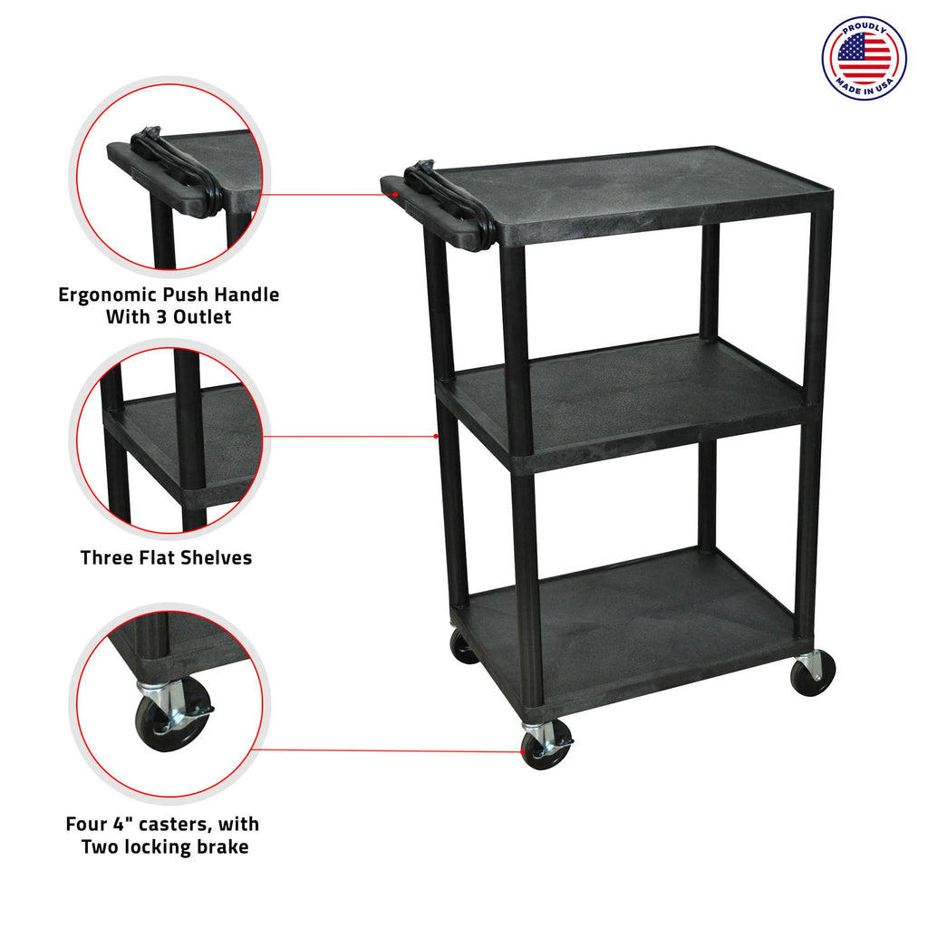 Black 42x22 Presentation Cart I44408