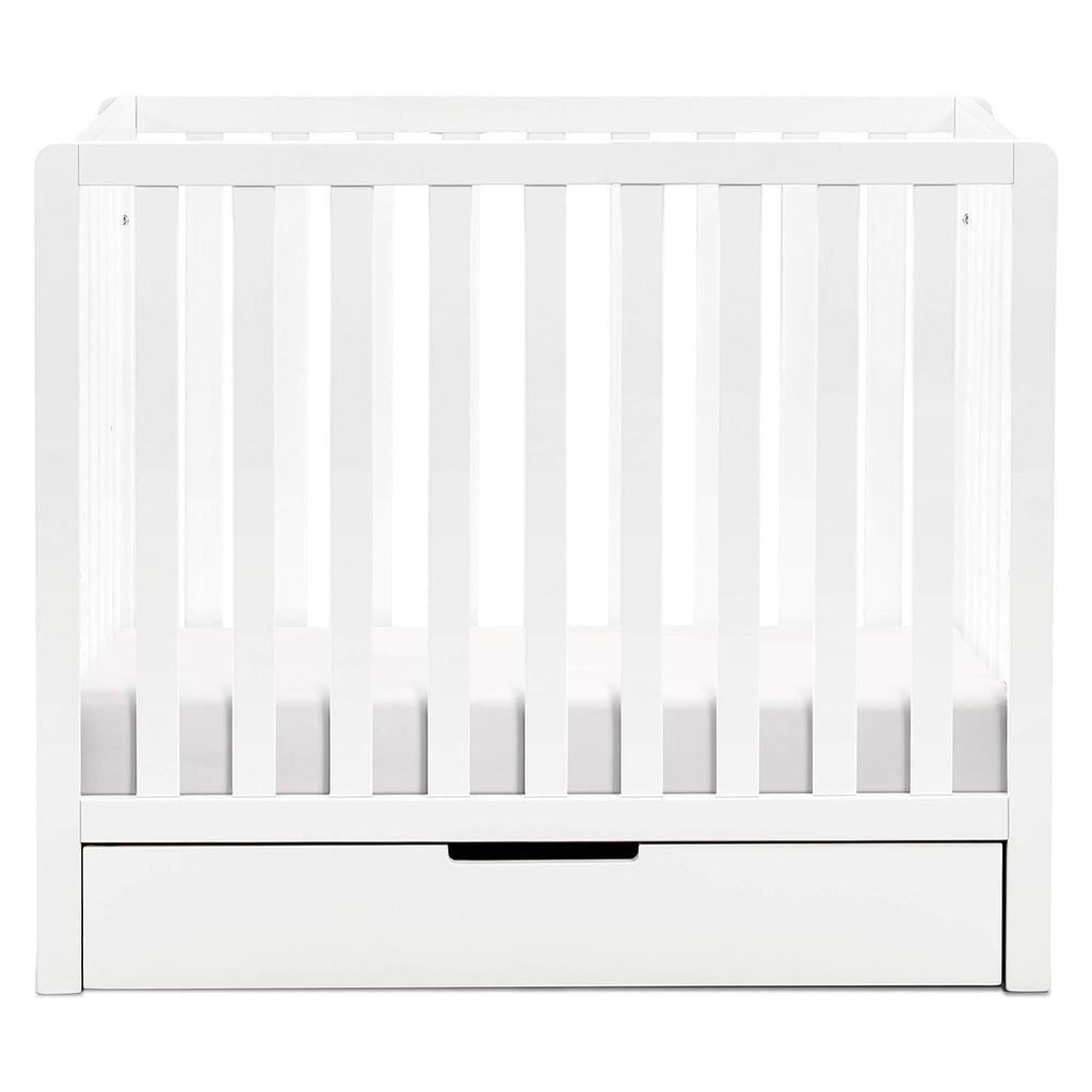 White 4-in-1 Convertible Mini Crib with Trundle Drawer R607310
