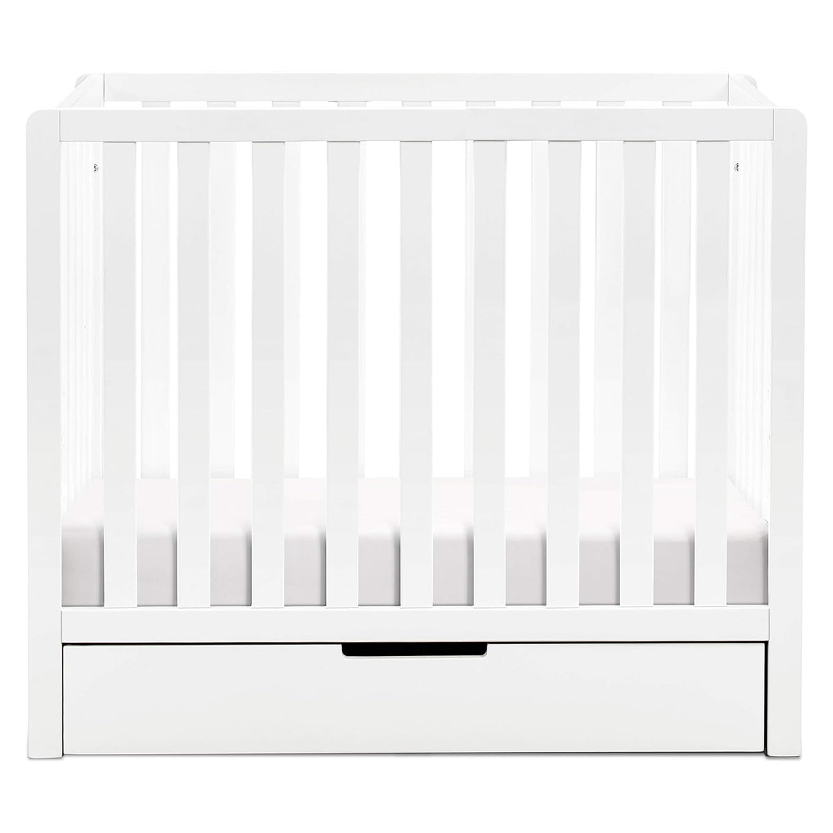 White 4-in-1 Convertible Mini Crib with Trundle Drawer R607310