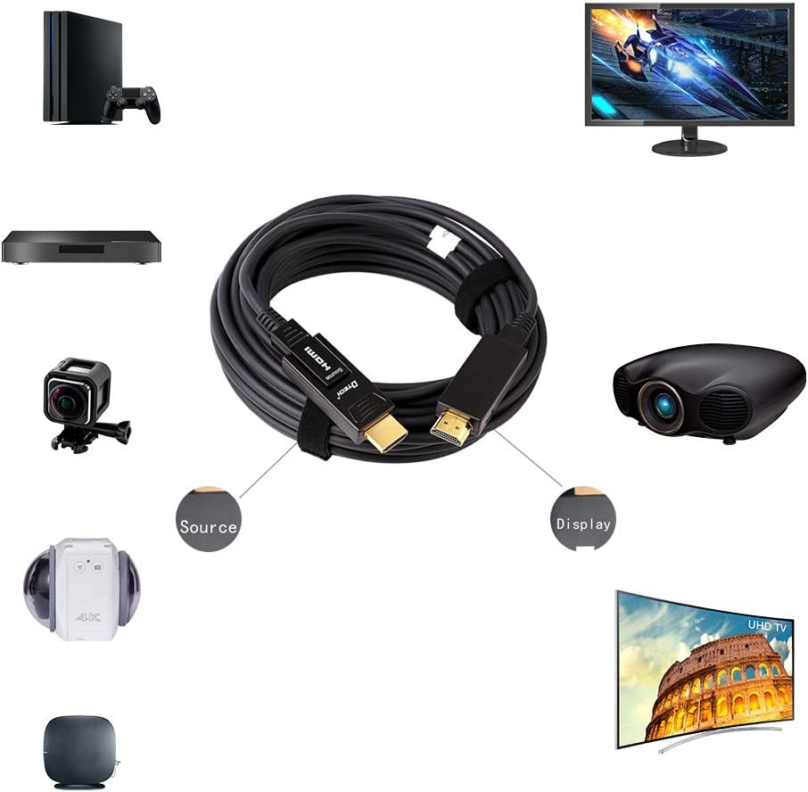 Fiber Optic HDMI Cable 50 Feet 4K 60Hz High Speed T76713