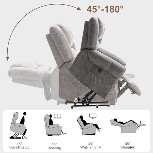 Large Dual Motor Power Lift Recliner Chair with Massage and Heat S6557