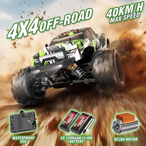 1:18 4WD Off-Road RC Truck with 2 Rechargeable Batteries V1343