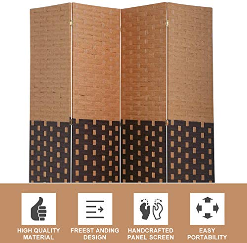 Black 6 Panel 6 ft Foldable Room Divider H846456