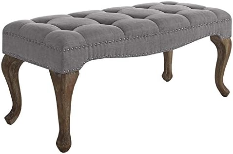 Linen Nailhead Bedroom Bench G3130