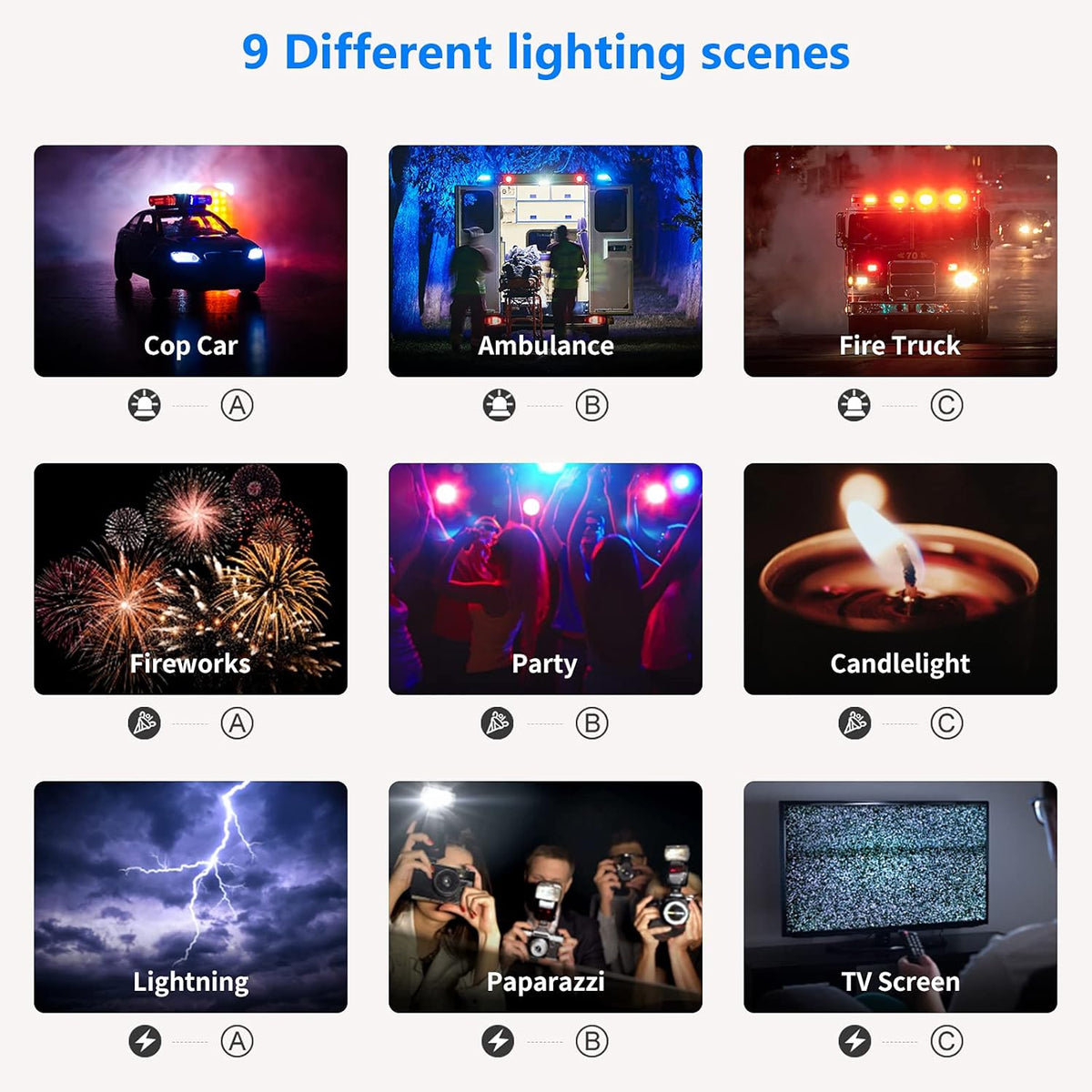 2 Packs RGB Led Light with Stands and Bag P850571