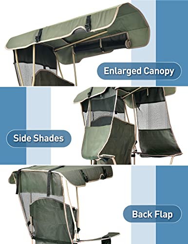 Folding Camping Chair with Canopy and Cup Holder U5776